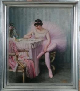 GALLIAC Louis 1849-1934,La ballerine jouant avec des cocottes en papier,Sadde FR 2020-03-26