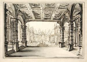 GALLIARI Fabrizio 1709-1790,Projet de décor avec fontaine et colonnade,Beaussant-Lefèvre 2022-02-11