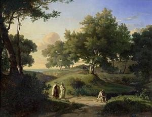 GALLIER Achille Gratien 1814-1871,Wanderer in arkadischer Landschaft,Galerie Bassenge DE 2016-11-25