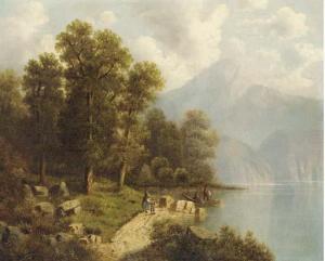 GALLIERA G,Figures at the edge of a mountainous lake,Christie's GB 2002-11-14