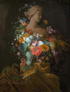 GALLIS Pieter 1633-1697,Garlands of fruits and flowers around a bust of Ve,Galerie Koller 2020-06-19