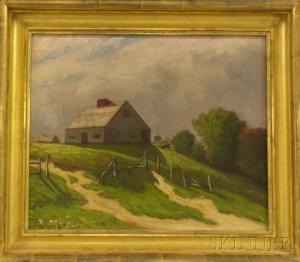 GALLISON henry hammond 1850-1910,Landscape with a House on a Hill,1880,Skinner US 2009-07-15