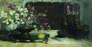 GALTIER BOISSIERE LOUISE 1800-1900,Bouquet de fleurs et verseuse,Piasa FR 2011-05-04