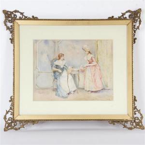 Galvin Day Lola,two women in a parlor interior,20th century,Ripley Auctions US 2018-07-28