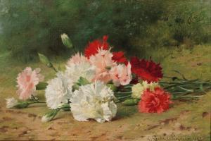 GAMBA DE PREYDOUR Jules Alexandre 1846-1931,Carnations,1887,Palais Dorotheum AT 2020-09-23