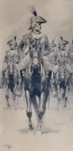 GAMBEY Léon,Soldats à cheval,1906,Gautier-Goxe-Belaisch, Enghien Hotel des ventes 2016-09-15