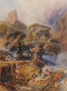 GAMBIER PARRY THOMAS,Hunters in a rocky gorge,1848,Bellmans Fine Art Auctioneers 2023-10-10
