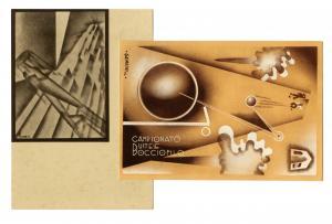 GAMBINI IVANHOE 1904-1992,Lotto composto di 4 cartoline futuriste,1930-34,Gonnelli IT 2023-11-28