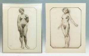 GAMBLE Roy C 1887-1972,Two Deco Nude Female,Burchard US 2021-12-12