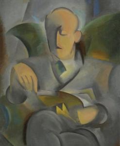 GAMPERT Jean Louis 1884-1943,Homme lisant,Brissoneau FR 2014-10-15