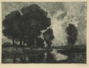 GAMPERT Otto 1842-1924,Landscape with Pond,1895,Quinn & Farmer US 2019-01-24