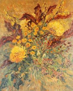 GANAY de Isabelle 1960,Bouquet d'automne au pompon jaune,Ruellan FR 2024-02-10