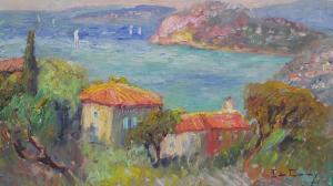 GANAY de Isabelle 1960,Cote D'Azur bay scene with sailing ships,Criterion GB 2021-10-06
