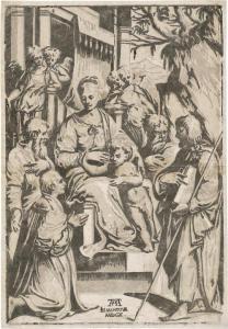 GANDINI Alessandro,Maria mit dem Kinde, umgeben von Engeln und Heilig,Galerie Bassenge DE 2019-05-29