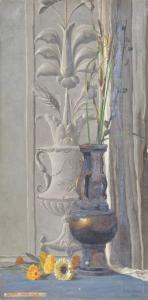GANE S.M 1800-1800,Still life of grasses and willow in an urn,1887,Woolley & Wallis GB 2013-03-13