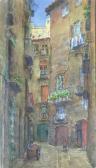 GANGL Margaret 1900,Street Scene in Old Gerona Cataluna Spain,Theodore Bruce AU 2016-10-30