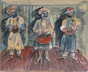 GANGOLF Paul 1879-1945,Indische Musikanten,1932,Galerie Bassenge DE 2022-06-03