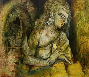 GANGULY Sarbani 1957,Woman holding a bird,Rosebery's GB 2016-10-17