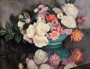 GANLY Rose Brigid 1909-2002,Still Life with White Roses,Morgan O'Driscoll IE 2024-02-26