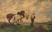 GANSAUGE H,Betender Bauer auf dem Feld neben seinem Pferdegespann,Bloss DE 2016-12-05