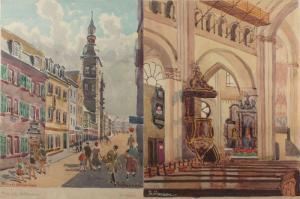 GANSEN Theo 1887-1956,Zwei Ansichten aus Bonn,Von Zengen DE 2017-09-08