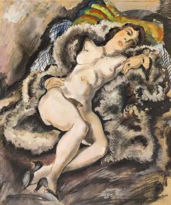 GANSO Emil 1895-1941,Reclining Female Nude,1914,Swann Galleries US 2024-01-25