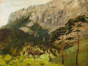 GANTNER Hans, Johann 1853-1914,Mountain Landscape,Palais Dorotheum AT 2014-09-20