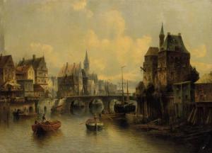 Ganto C 1800-1800,A capriccio view in a city with shipping in a canal,Christie's GB 2000-07-04