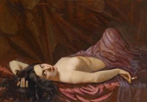 GARACCIONI ORESTE 1881,Female Nude Reclining,Palais Dorotheum AT 2012-12-11