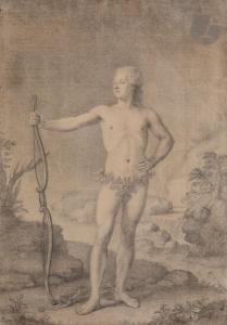GARAND Jean Baptiste 1719-1780,Portrait d\’homme en Adonis,Ader FR 2023-03-23