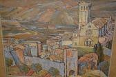 GARAVELLI G,Continental landscape with village and church,Lawrences of Bletchingley GB 2016-10-18