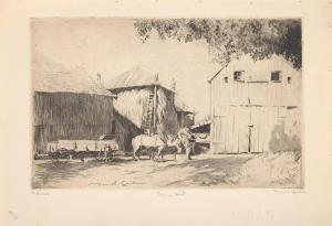 GARBER Daniel 1880-1958,Farm Yard,1939,Freeman US 2023-12-05
