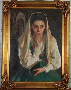 GARCIA CAMIO Pedro 1897-1963,Portrait of a lady at prayer En la Misa,Capes Dunn GB 2013-05-08