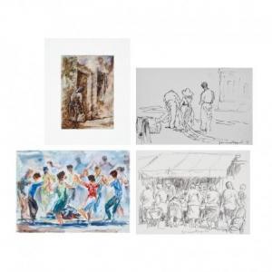 GARCIA ESTRAGUES Francesc 1914-1985,Lote de 91 dibujos,Lamas Bolaño ES 2021-12-21