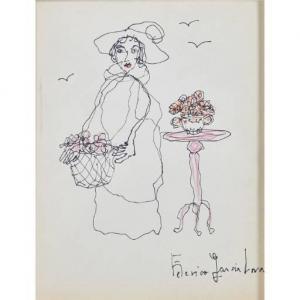 GARCIA LORCA Federico 1898-1936,Untitled (Woman with Flowers),Clars Auction Gallery US 2021-10-17