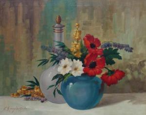 GARCIA MATA Eulalio,STILL LIFE WITH VASE AND FLOWERS,1963,Clark Cierlak Fine Arts 2021-08-21