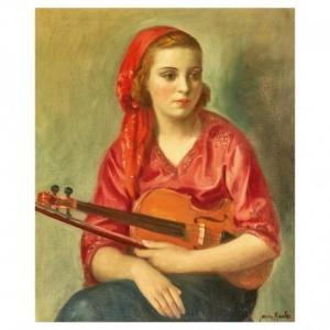 GARCIA MORALES Antonio 1910,Muchacha con violín,Lamas Bolaño ES 2021-07-06