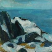 GARDELIUS 1900-1900,Icelandic coastal scene with snow-covered rocks,1937,Bruun Rasmussen 2014-11-10