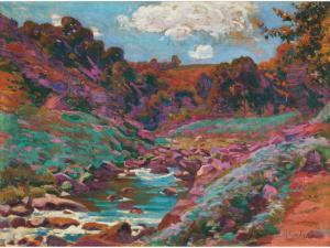 GARDENTY GEORGES,LANDSCHAFT MIT KLEINEM FLUSSLAUF,20th century,Hampel DE 2023-06-29