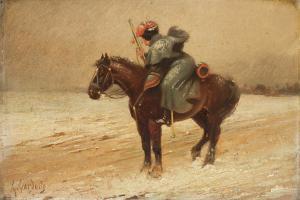 GARDETTE Louis 1800-1900,Campagna di Russia, Ussaro francese a cavallo nel,Il Ponte Casa D'aste Srl 2018-02-13