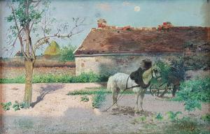 GARDETTE Louis 1800-1900,Cheval de labour,1827,Saint Germain en Laye encheres-F. Laurent 2019-10-13