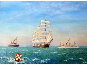 GARDINER 1900-1900,Clipper and steam ships at sea,Capes Dunn GB 2014-03-25