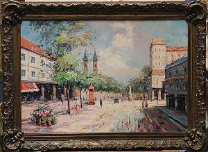 GARDINER 1900-1900,European Street Scene with Figures,Clars Auction Gallery US 2013-06-15