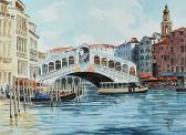 GARDNER John Andrew 1906-1987,THE RIALTO BRIDGE,VENICE,Ross's Auctioneers and values IE 2016-04-20