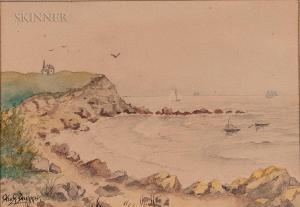 GARDNER PHIPPS George 1838-1925,Coastal Scene with Sailboats,Skinner US 2018-11-29