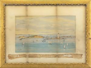 GARDNER PHIPPS George 1838-1925,Harbor scene, likely Boston Harbor,19th Century,Eldred's 2019-11-07