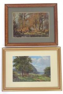 GARDNER Sidney Valentine 1869-1957,Two landscape scenes comprising a woodland a,Claydon Auctioneers 2023-11-19