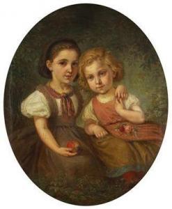 GAREIS Antonin 1837-1922,Porträt zweier Mädchen,1866,Palais Dorotheum AT 2010-11-27