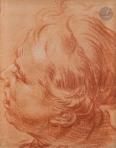 GAREMYN Jan Anton 1712-1799,Étude de tête de profil gauche,Ader FR 2023-03-20