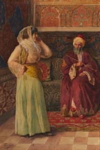 GARGIULLO Antonio 1800-1900,Orientalist interior with a man and,19th Century,John Moran Auctioneers 2021-09-28